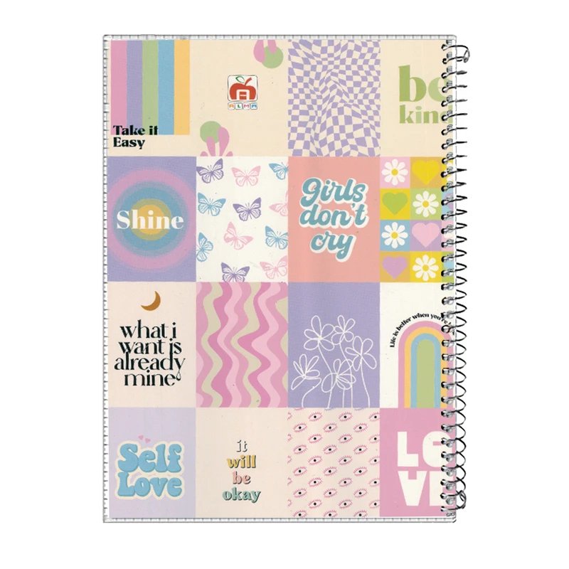 دفتر مشق 100 برگ آلما طرح کلاسیک مدل طلقی کد 7112