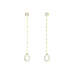 گوشواره طلا 18 عیار زنانه قیراط مدل اشک کد GH5709