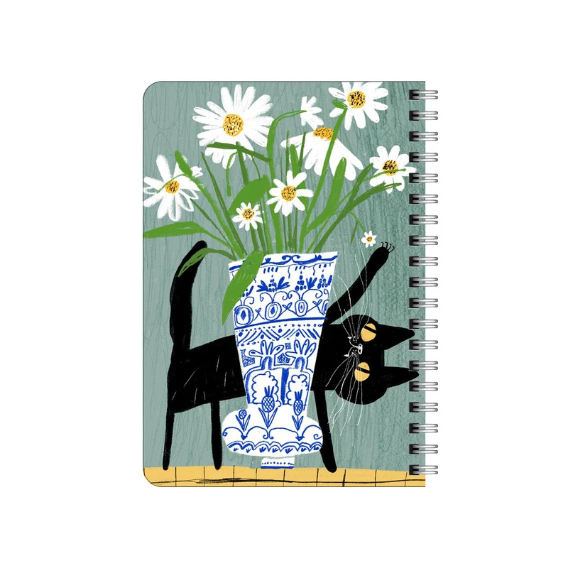 دفترچه یادداشت بامبیلیپ مدل چوبی طرح گربه شیطون و گلدون کد 1674198