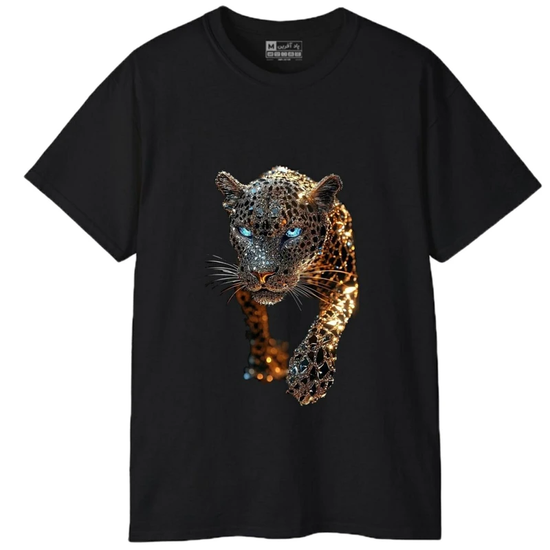 تی‌شرت آستین کوتاه مردانه پاد آفرین مدل حیوانات پلنگ کد 1672