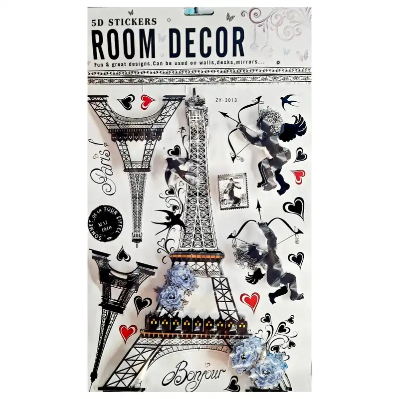 استیکر دیواری مدل سه بعدی طرح برج ایفل کد ZY-3013
