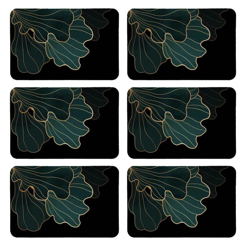 زیربشقابی طرح برگ کد 8996 بسته 6 عددی 