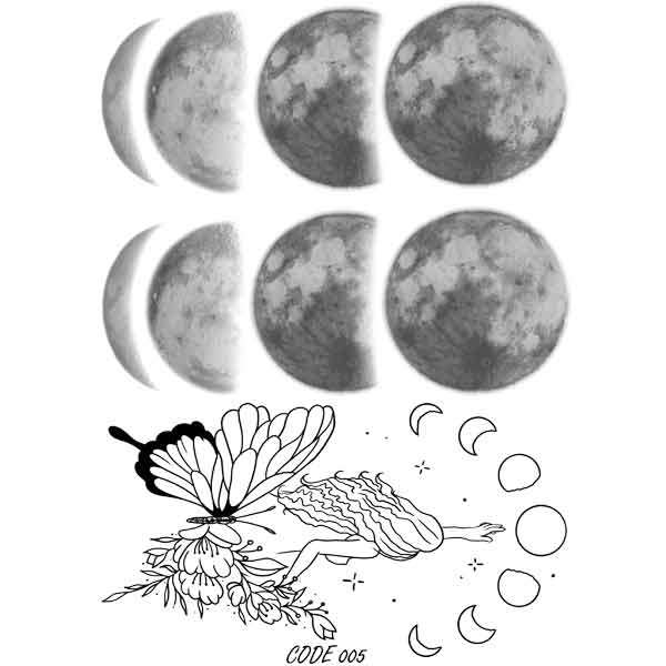  تتو موقت مدل Moon کد 005