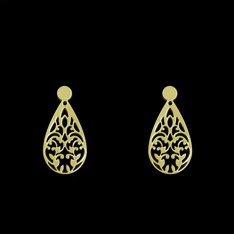 گوشواره طلا 18 عیار زنانه مدوپد مدل هندسی کد GA1-15219