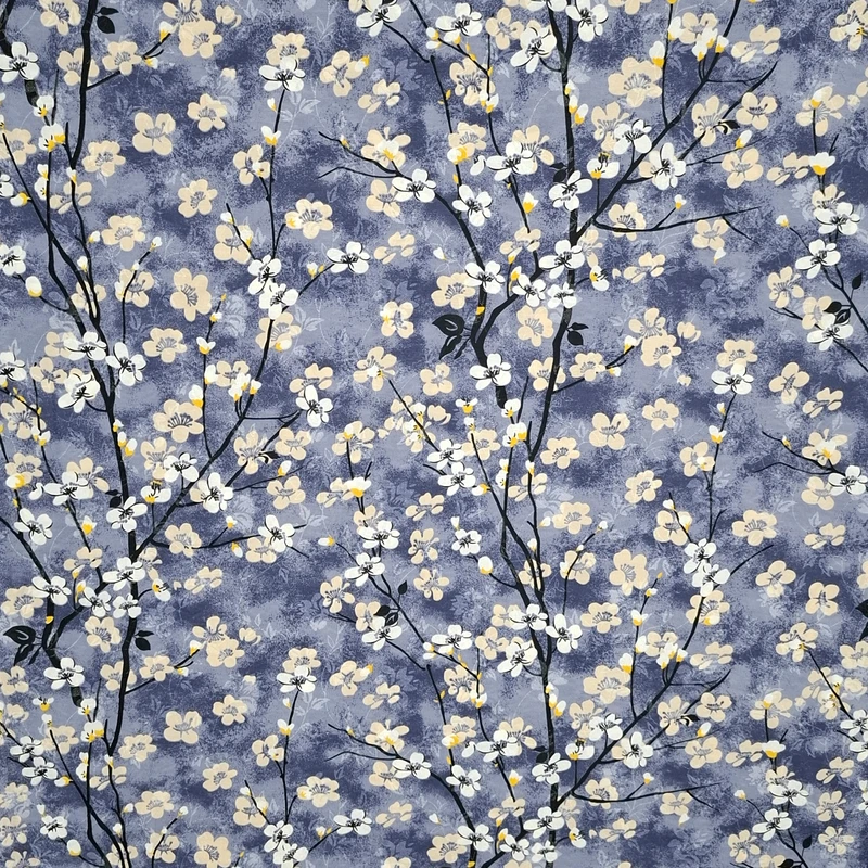 پارچه ملحفه عرض 1.96 متر مدل مینا رنگ آبی کاربنی