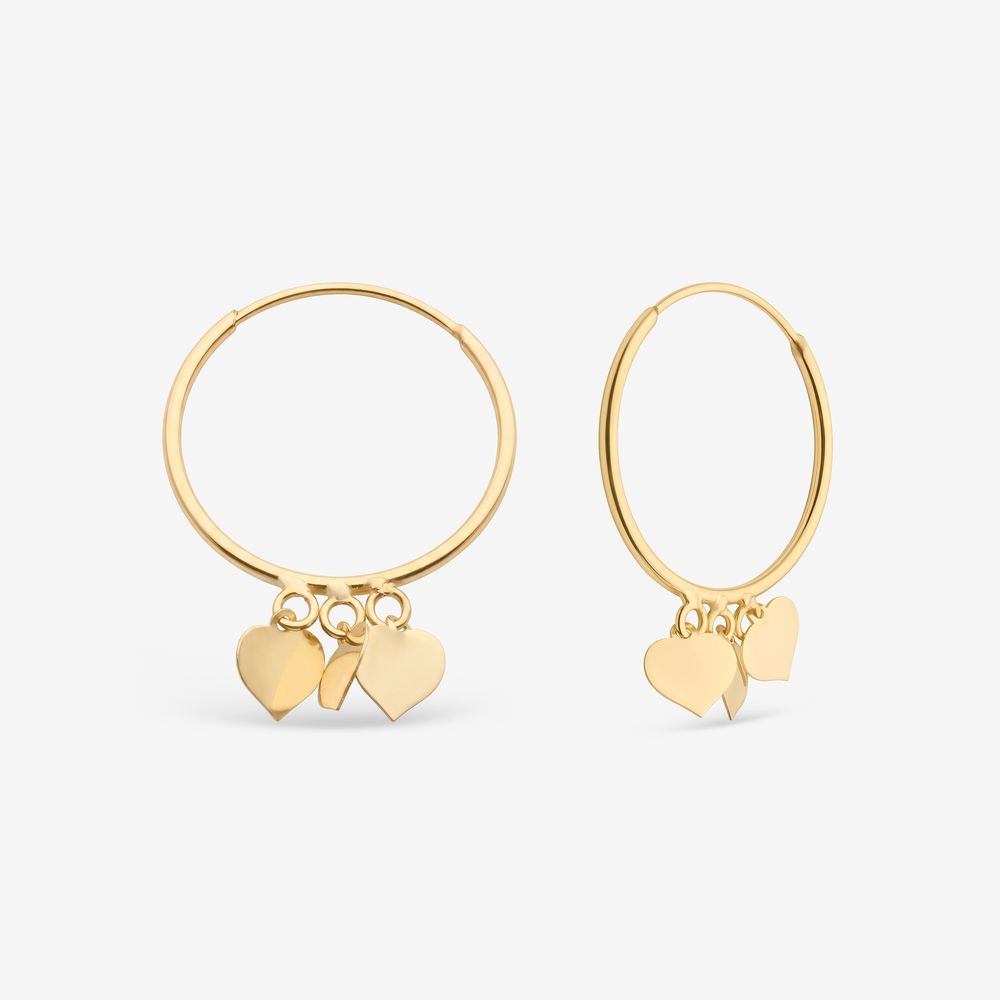 گوشواره حلقه‌ای طلا 18 عیار زنانه حافا گلد مدل PK888