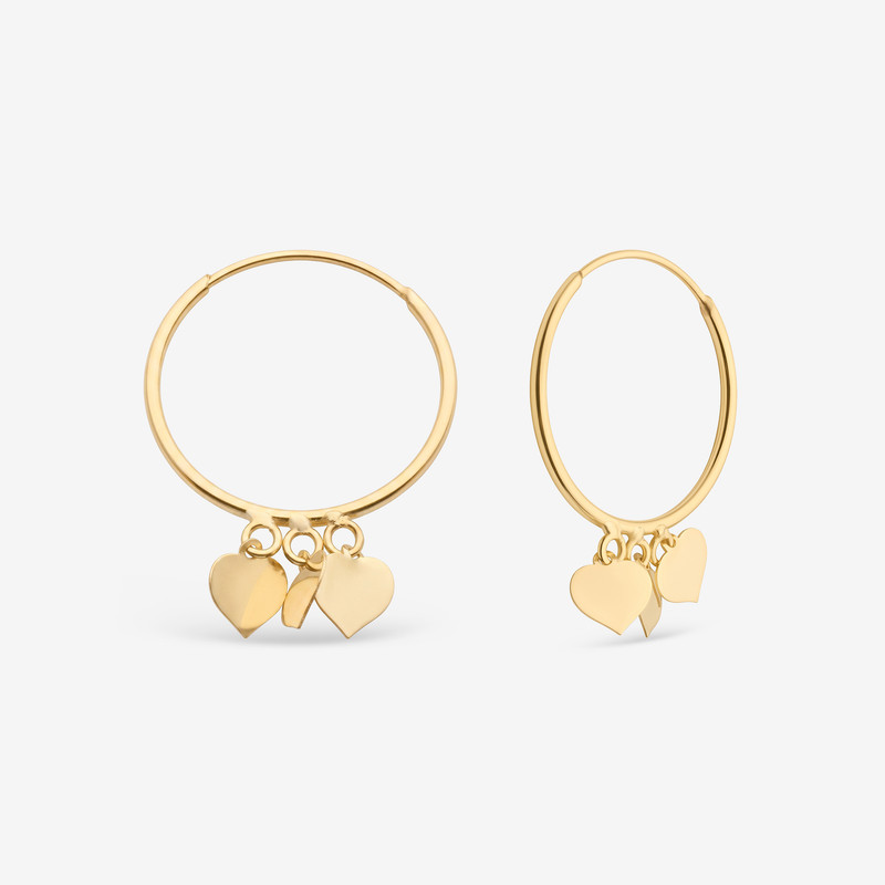 گوشواره حلقه‌ای طلا 18 عیار زنانه حافا گلد مدل PK888