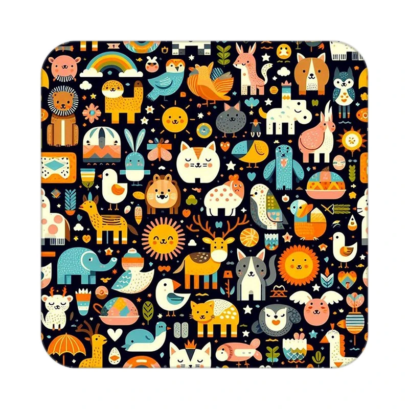 زیر لیوانی کاکتی طرح حیوانات رنگی مدل mp26747