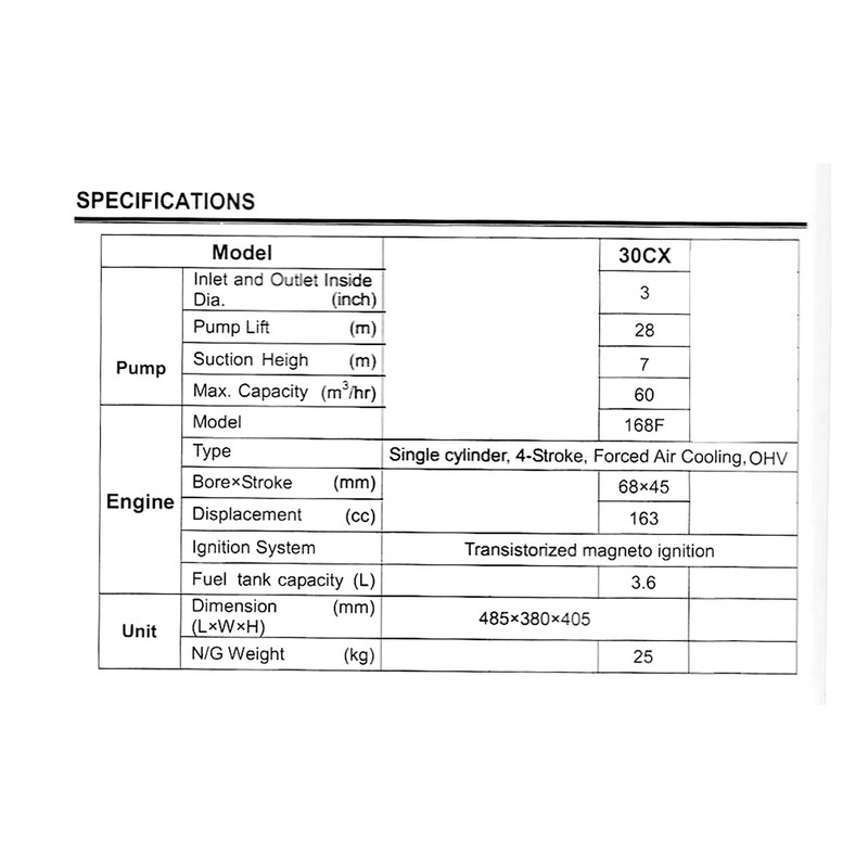 پمپ آب بنزینی ایمر مدل 30CX-168F-1