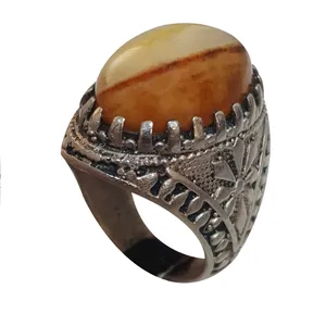 انگشتر نقره مردانه مدل عقیق حجرالسلطان سلطنتی AH216240