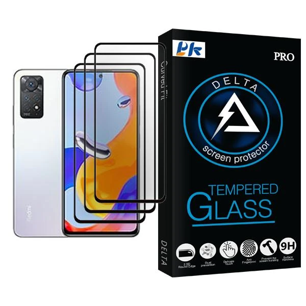 محافظ صفحه نمایش پی کی مدل Delta Glass MIX003 مناسب برای گوشی موبایل شیائومی Redmi Note 11 Pro بسته سه عددی