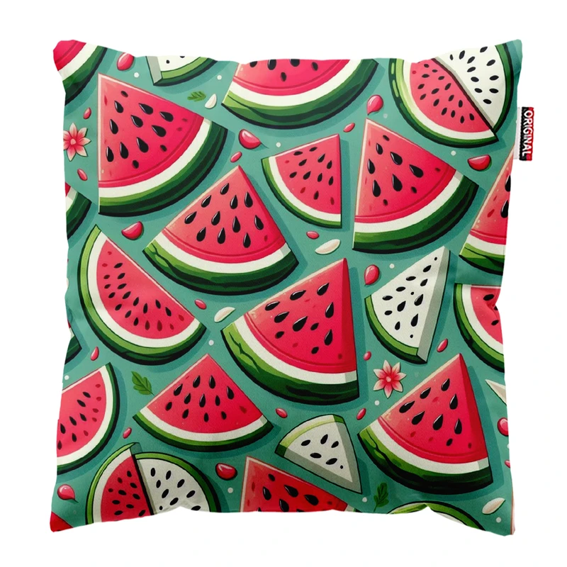 کوسن پاد آفرین مدل شب یلدا طرح هندوانه کد PK301910 سایز 30*30 سانتی متر