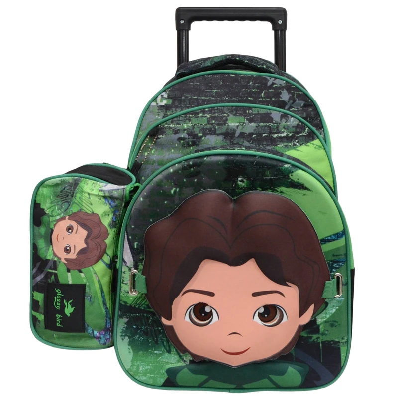 کوله پشتی چرخ دار گلسی برد مدل 2305 به همراه جامدادی و ماسک صورت