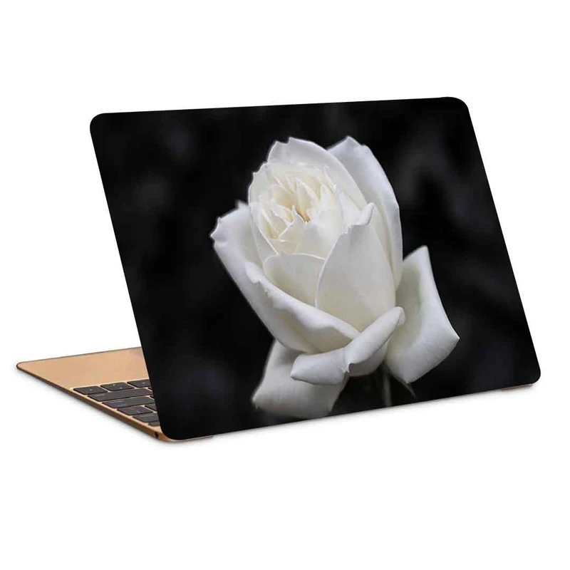 استیکر لپ تاپ طرح rose flower white کد P-940 مناسب برای لپ تاپ 15.6 اینچ