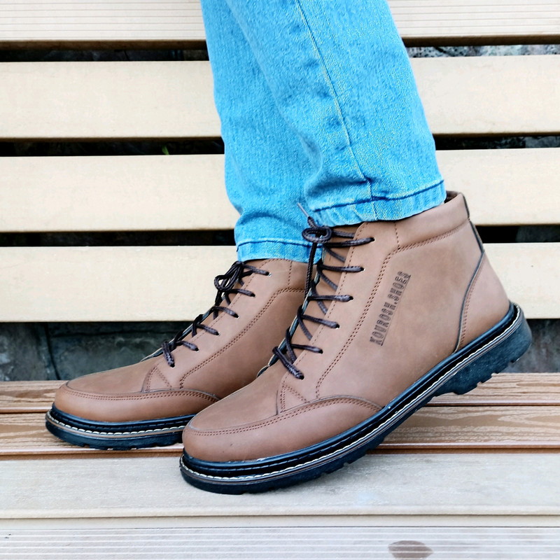 نیم بوت مردانه مدل آریا کد P.t رنگ قهوه ای