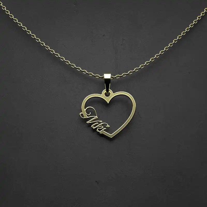 گردنبند طلا 18 عیار زنانه مدوپد مدل اسم نیکی niki کد HF2-1-1243