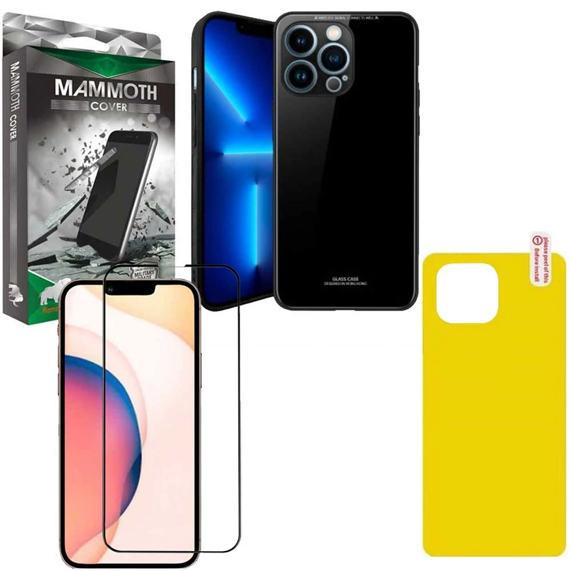 کاور ماموت مدل PG-MA-BNDL مناسب برای گوشی موبایل اپل iphone 13 Pro به همراه محافظ صفحه نمایش و محافظ پشت