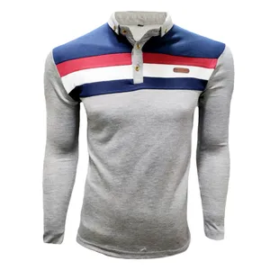 پولوشرت آستین بلند مردانه مدل ابر دکمه دار