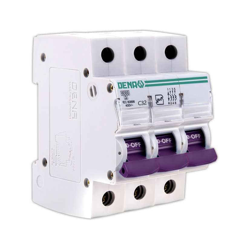 فیوز مینیاتوری سه پل 32 آمپر دنا الکتریک ایرانیان مدل C32-6KA-3P فیوز مینیاتوری سه پل 32 آمپر دنا الکتریک ایرانیان مدل C32-6KA-3P