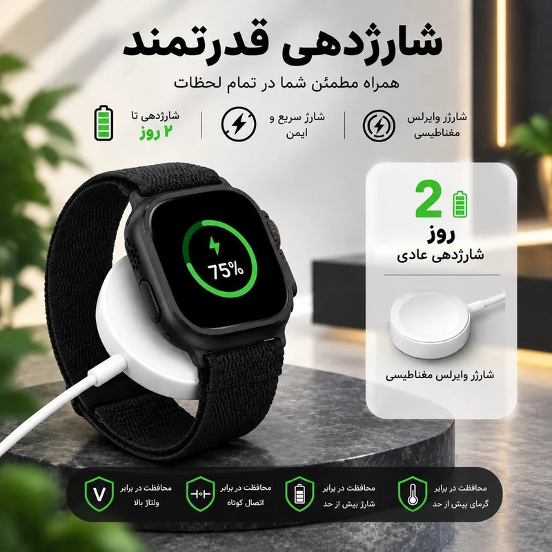 ساعت هوشمند ۴۹ میلی متری نکسورا مدل NEXO X1 با بند پارچه ای