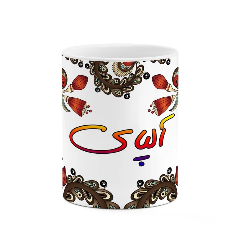 ماگ کاکتی مدل اسم آلپای طرح سنتی گل و بته کد mgh43713