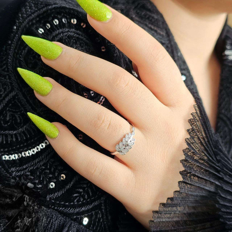 انگشتر نقره زنانه مدل برگ زیتون BARF 26