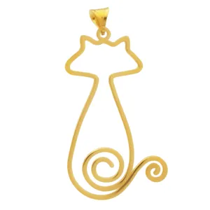 آویز گردنبند طلا 18 عیار زنانه سهی مدل گربه کد SP25