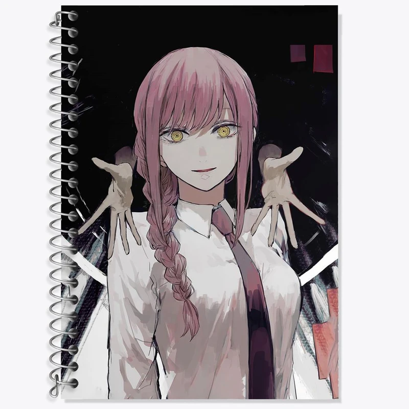 دفتر لغت 50 برگ خندالو مدل ماکیما انیمه مرد اره ای Chainsaw Man کد 17928