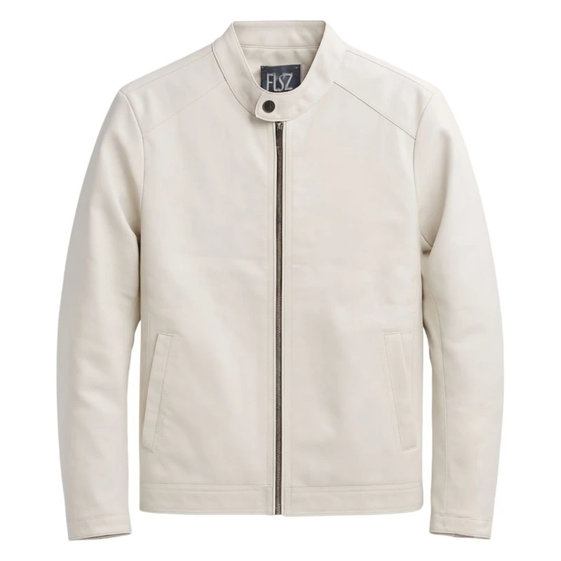 عکس شماره 13 : کت چرم مردانه مدل یقه دیپلمات