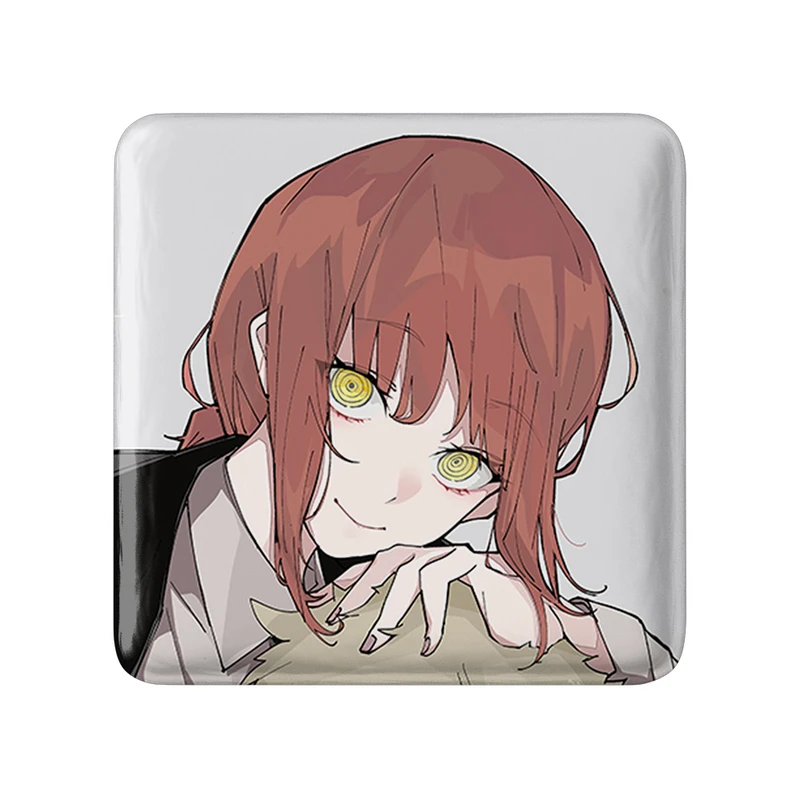 مگنت خندالو طرح ماکیما انیمه مرد اره ای Chainsaw Man  مدل مربعی کد 23195