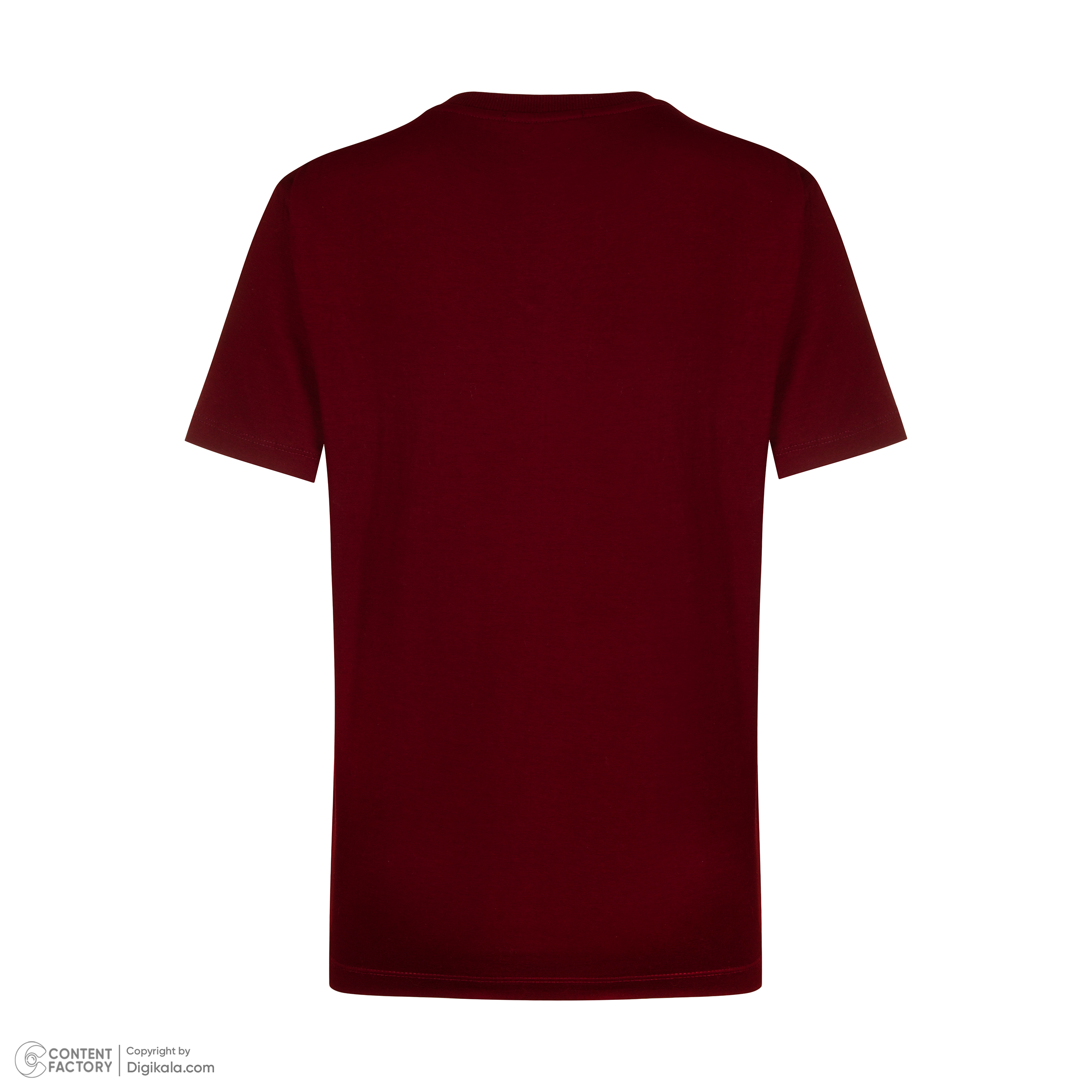 تی شرت آستین کوتاه زنانه پاتن جامه مدل نخی 131631020298690 رنگ زرشکی -  - 3