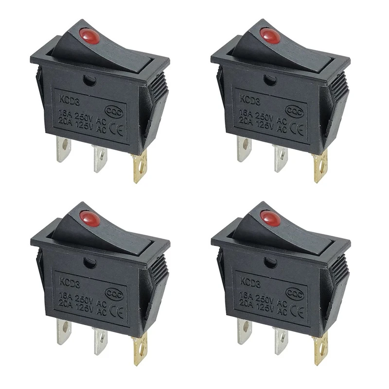 کلید راکر مدل KCD3 کد CHR1 بسته 4 عددی