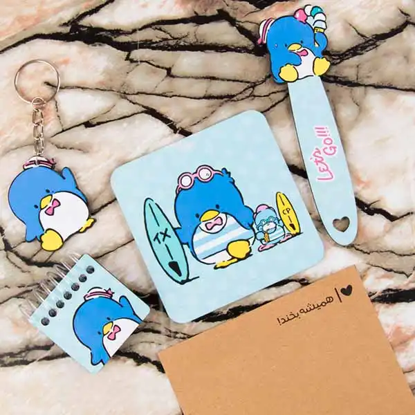 بسته لوازم تحریر مدل پنگوئن مجموعه 4 عددی