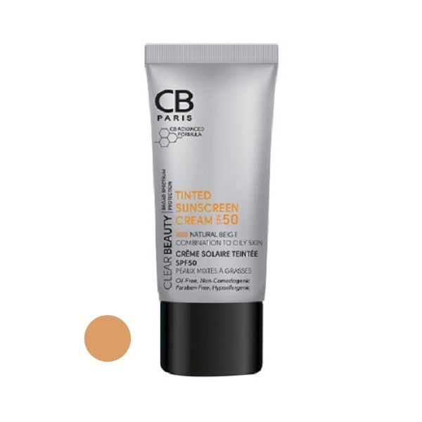 کرم ضد آفتاب رنگی سی بی پاریس spf50 مدل NB-CO مناسب پوست های چرب حجم 40 میلی لیتر -  - 2