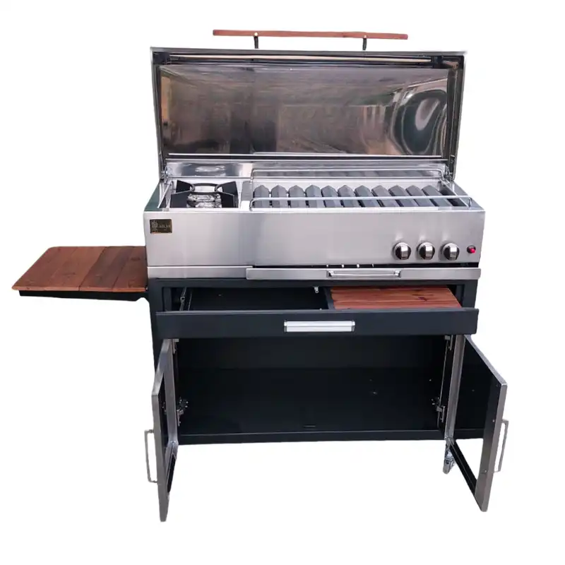 باربیکیو اصلان مدل E90 استیل طرح کابینت و کشو