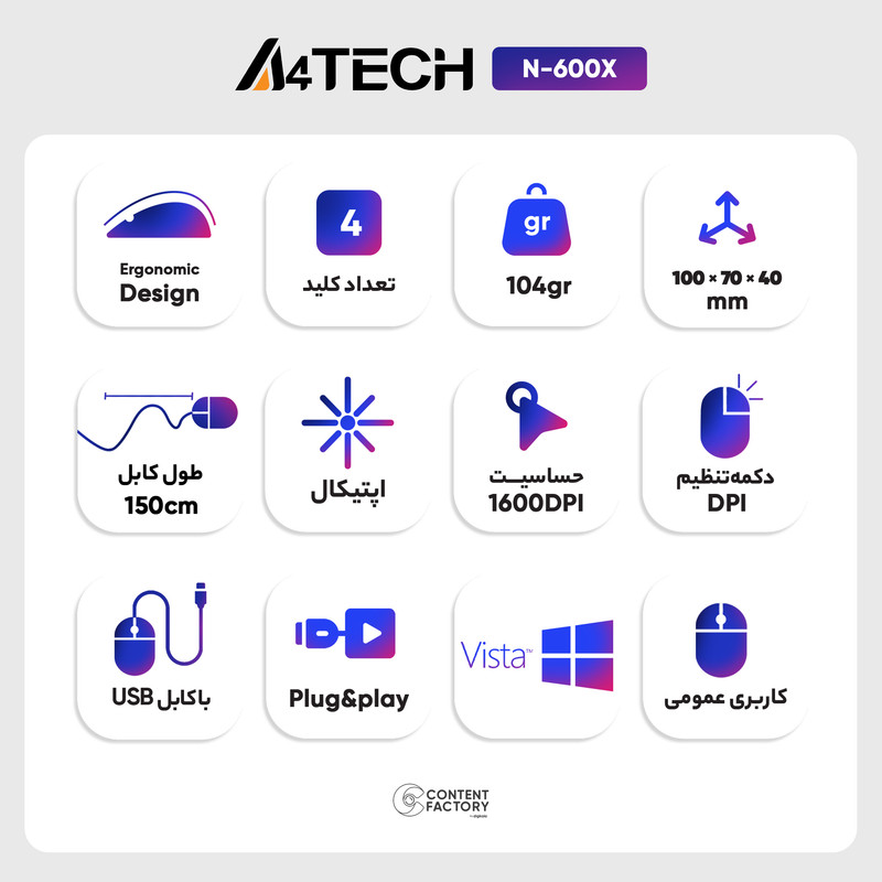 ماوس ای فورتک مدل N-600X