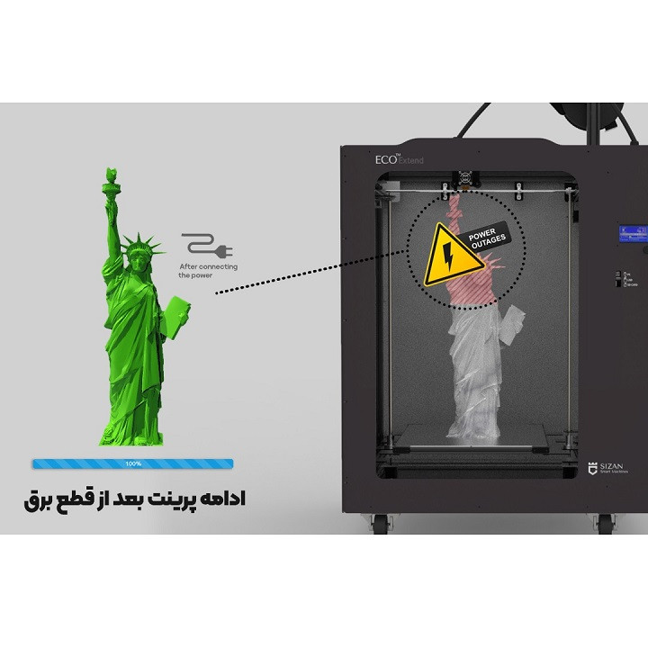 پرینتر سه بعدی ماشین های هوشمند سی زان مدل  پنج اکستند