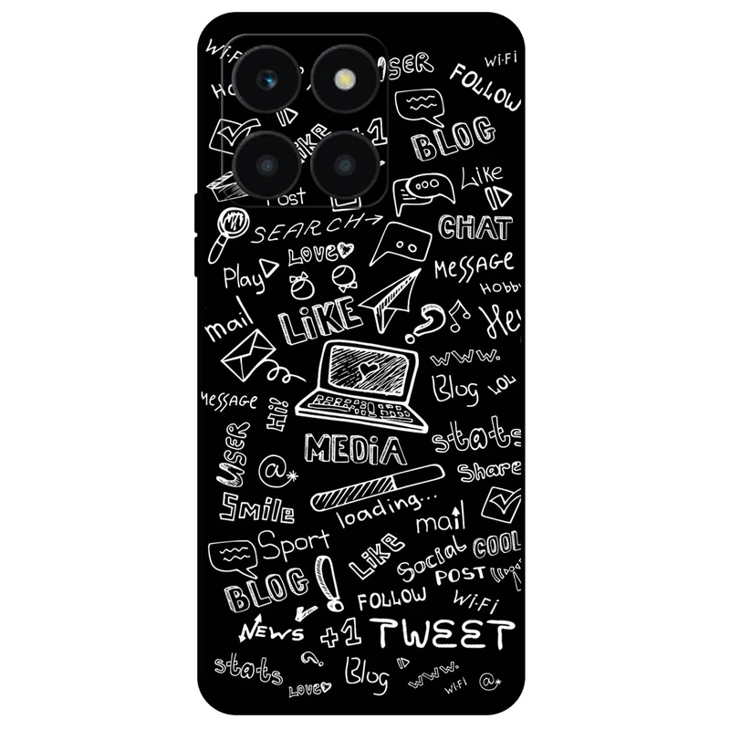 کاور مگافون طرح رسانه های اجتماعی مدل 1898 مناسب برای گوشی موبایل آنر X6A       