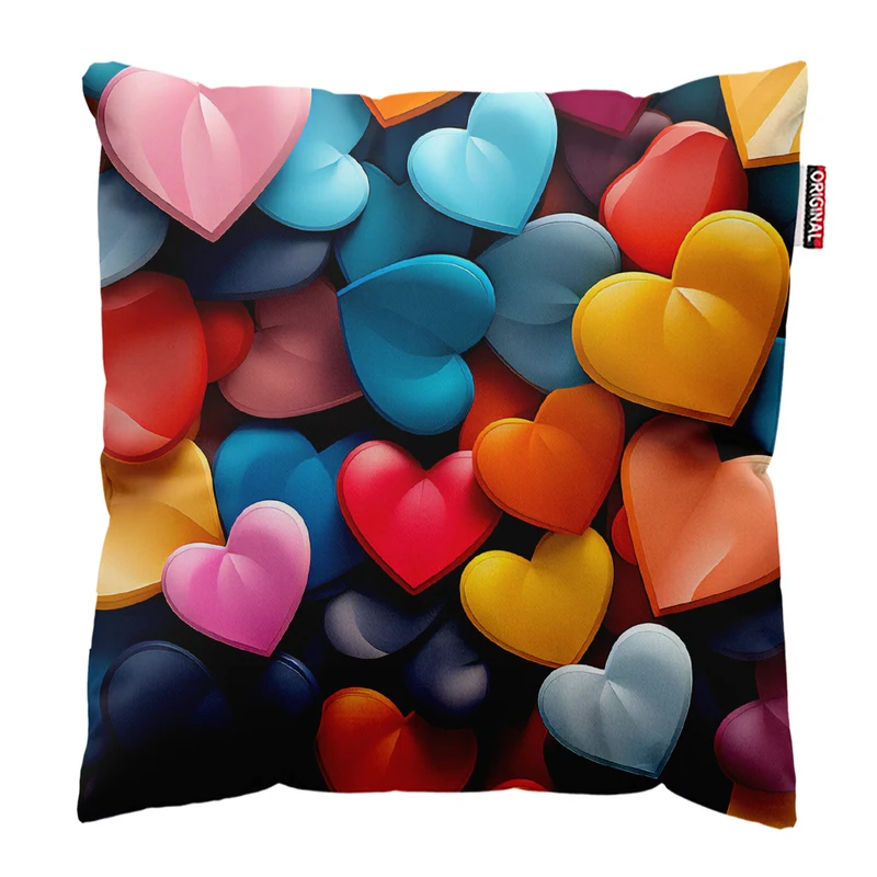 کوسن پاد آفرین مدل قلب ریز رنگی کد 183 سایز 30*30 سانتی متر