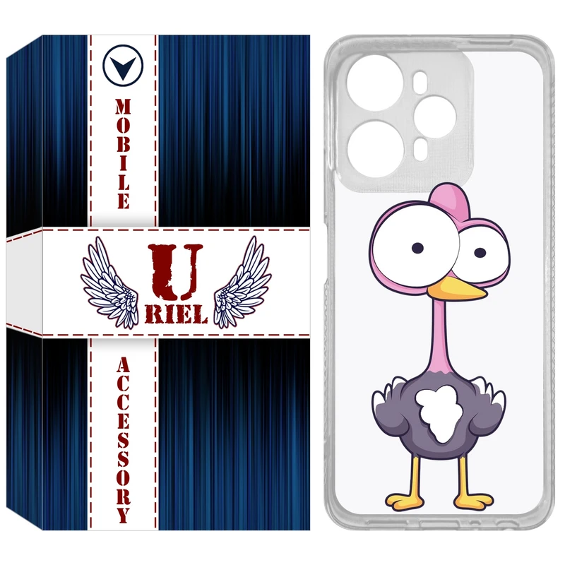 کاور یوریل مدل Clear کد 43 طرح شترمرغ مناسب برای گوشی موبایل وکال V1 / V1 Plus
