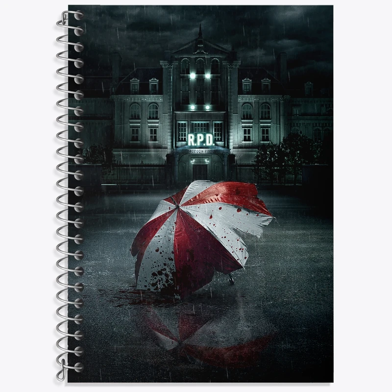 دفتر زبان 50 برگ خندالو مدل سه خط طرح بازی رزیدنت اویل (Resident Evil) کد 31654