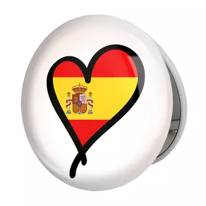 آینه جیبی خندالو طرح پرچم اسپانیا مدل تاشو کد 20674 