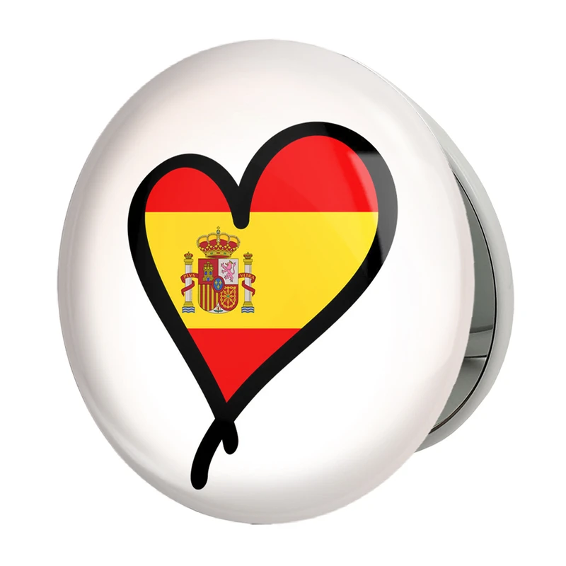 آینه جیبی خندالو طرح پرچم اسپانیا مدل تاشو کد 20674 