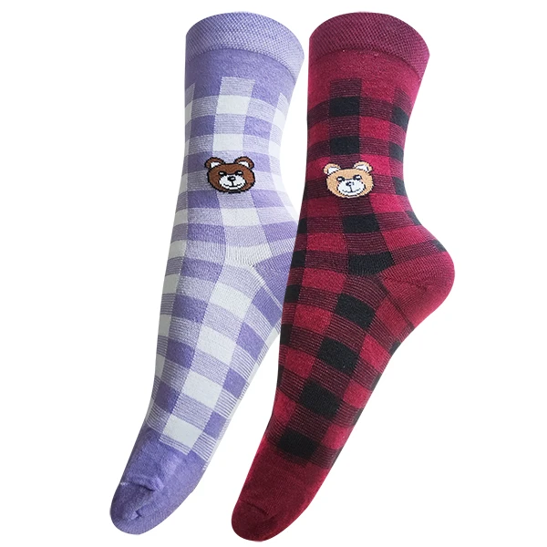 جوراب ساق بلند زنانه تن پوش هنگامه مدل شطرنجی بسته 2 عددی 