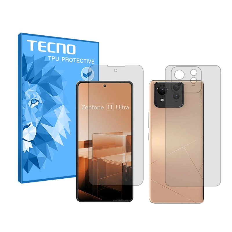 محافظ صفحه نمایش شفاف تکنو مدل Resistant مناسب برای گوشی موبایل ایسوس Zenfone 11 Ultra به همراه محافظ پشت گوشی