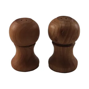 نمکدان چوبی تکچین کالا مدل NK-13 مجموعه 2 عددی