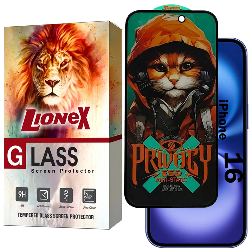 محافظ صفحه نمایش لایونکس مدل CATPRVL مناسب برای گوشی موبایل اپل iPhone 16