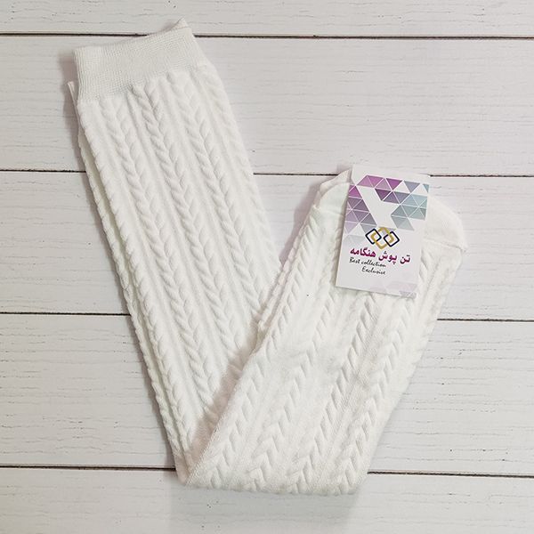 جوراب ساق بلند زنانه تن پوش هنگامه مدل زیر زانو گل برجسته کد WI22 - - 2