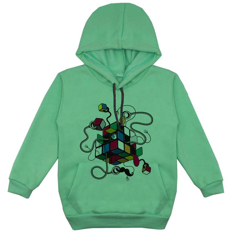 هودی پسرانه مدل روبیک F40 رنگ سبز
