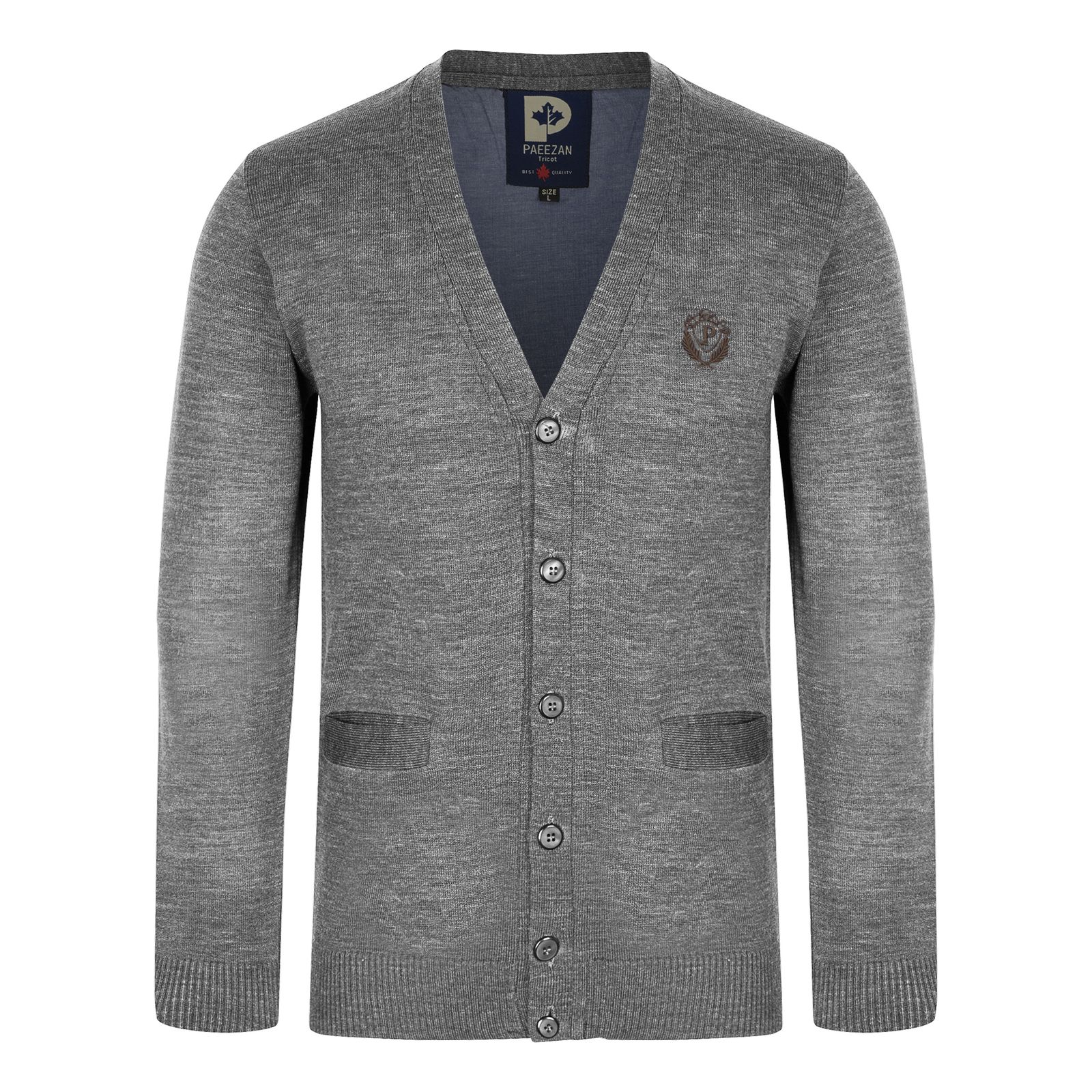 ژاکت مردانه تریکو پاییزان مدل PJ701 ملانژ -  - 3